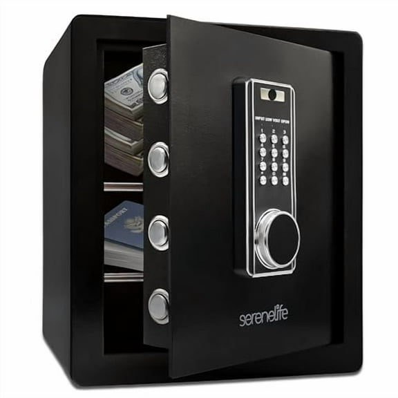 SereneLife Electronic Digital Safe Box | Durable Design, User-Friendly Keypad, Dual Alarm System, Hidden Keyhole, Money Safe for Home & Office | 14.96"x12.59"x 17.71" 1.38 Cubic ft Safe for Money