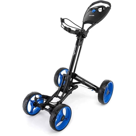 SereneLife Foldable 4-Wheel Golf Push Cart - Deluxe AI Frame Trolley