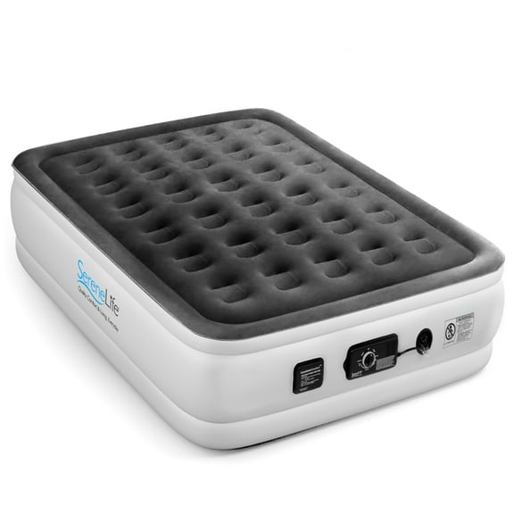 Open Box SereneLife Full Inflatable Airbed Flocked Mattress w/ Internal Pump