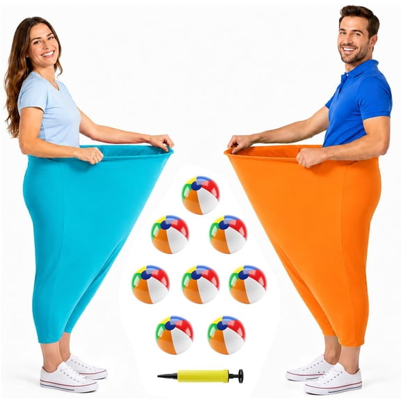 SereneLife Granny Pants Yard Game with 2 Oversized Pants, 8 Bouncy Balls & Pump, Funny Outdoor Party Game for Adults & Kids, Birthdays, Reunions & Field Days