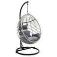 thumbnail image 1 of SereneLife Hanging Egg Chair with Stand - Indoor Outdoor Patio Wicker Rattan Lounge Chair with Stand, Steel Frame, UV Resistant Washable Cushions for Garden Backyard Deck Sunroom SLGZ0EGG Gray, 1 of 8