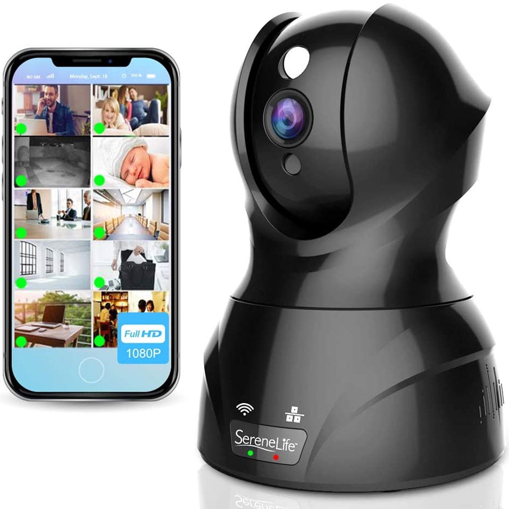 SereneLife IPCAMHD82 IP WIFI 1080p HD Remote App Control Security ...