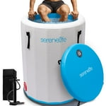 SereneLife Inflatable Cold Plunge Tub Ice Bath, 85 Gal One Person Ice Bath Tub with Lid, Drop Stitch PVC, Double Layer Seals, Heavy Duty Cold Plunge for Athletes
