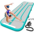 thumbnail image 1 of SereneLife Inflatable Training Air Mat - Gymnastics & Exercise Floor Tumble Mat 13’+ ft. Aquamarine, 1 of 7