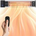 thumbnail image 1 of SereneLife Infrared Patio Heater, Wall-Mounted Electric Heater with Remote, 1500W, IP65 Approved, Odorless, Indoor/Outdoor for Patio, Restaurant, Backyard, Garage, Decks, 1 of 7