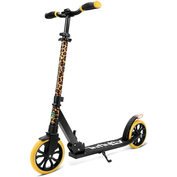 SereneLife Lightweight and Foldable Kick Scooter - Adjustable Scooter for KID and Teens , Alloy Deck with High Impact Wheels (Aqua on Black)