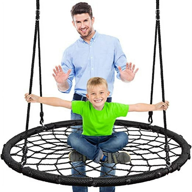 SereneLife Net Swing for Kids Outdoor Indoor, 40” Round Saucer