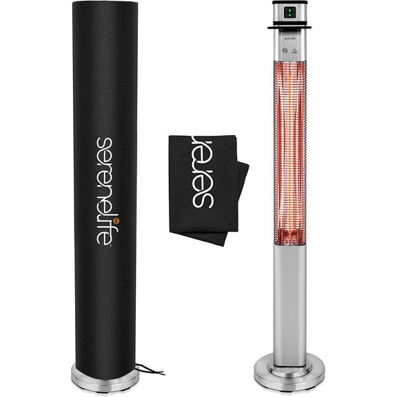 SereneLife Outdoor Patio Heater Cover Bag - Heavy Duty Stand up Patio Heater Cover (Gray)