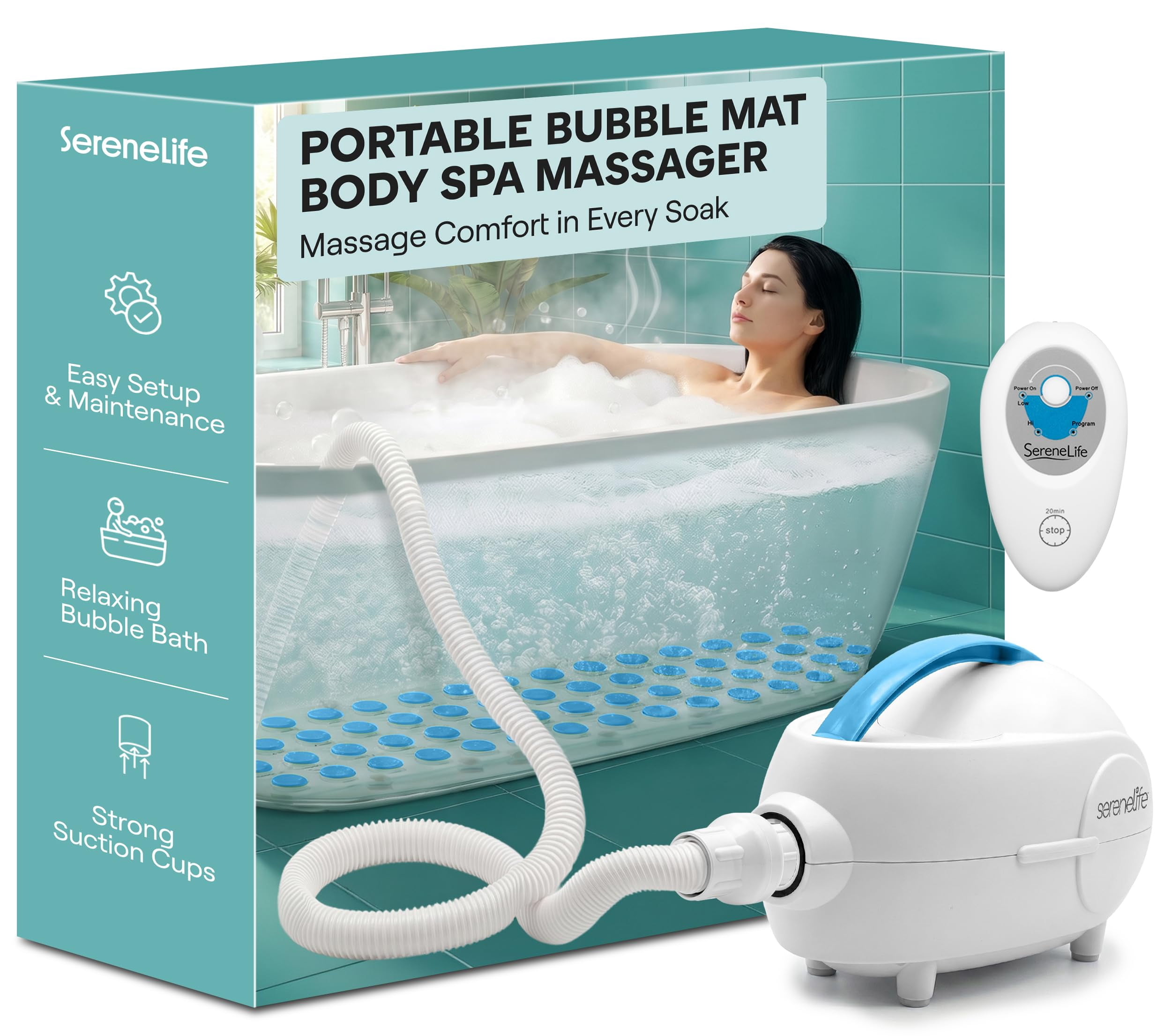 SERENE LIFE PHSPAMT22 BUBBLE BATH MAT BODY SPA MASSAGE
