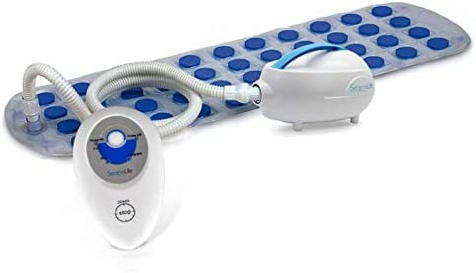 White and Blue Waterproof Spa Bubble Bath Mat with Air Pump