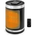 thumbnail image 1 of SereneLife Portable Space Heater, 1500W PTC Ceramic Electric Heater with Thermostat, Remote Control, 12-Hour Timer, 3 Heating Modes, Oscillation, Safe & Quiet, Black, 1 of 4