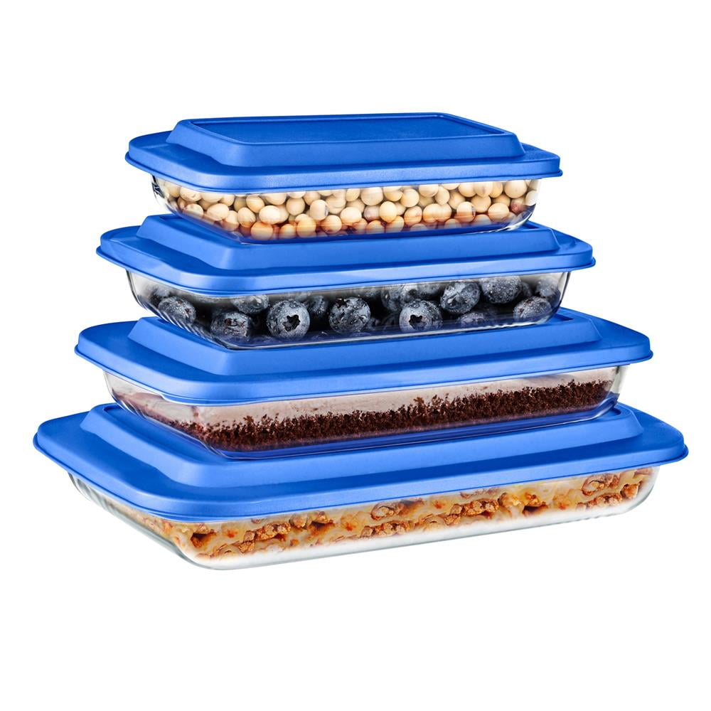 SereneLife Rectangular Glass Bakeware Set 4 Sets of High Borosilicate