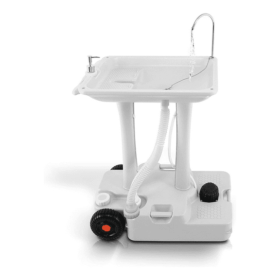 SereneLife SLCASN25 Wheeled Mobile Foot Pump Hand Washing Stand Faucet Station