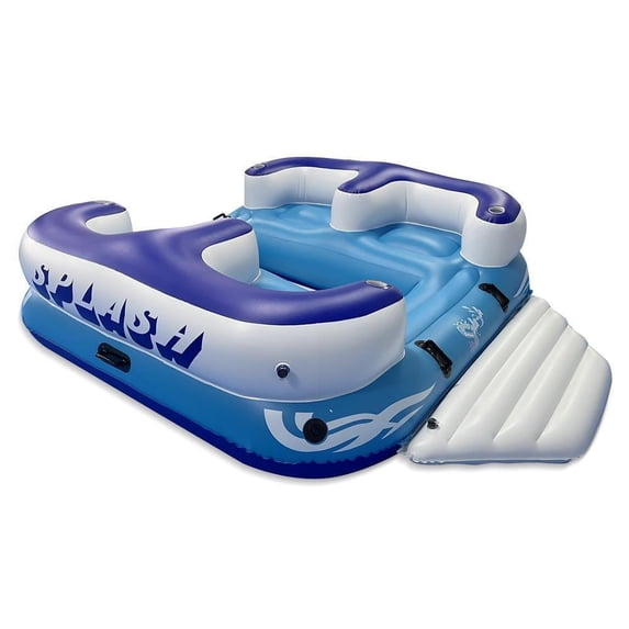 SereneLife SLINFL400 Blue Lake, Beach, Pool and River Floating Island Raft