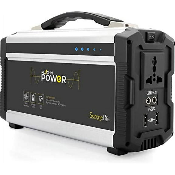 SereneLife SLSPGN30 Rechargeable Battery Portable Power Generator - 222-Watt Solar Panel Compatible
