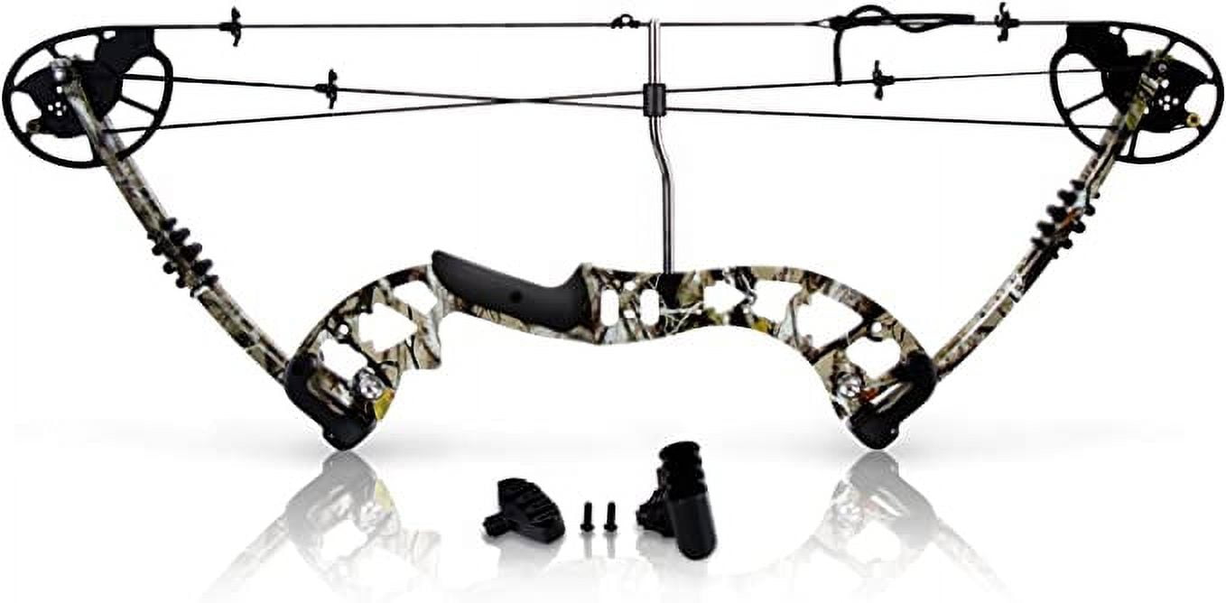 SereneLife Sharp Eye Camouflage Compound Bow - 320 FPS Hunting Camo Archery Gear 23.5”-30.5” Length
