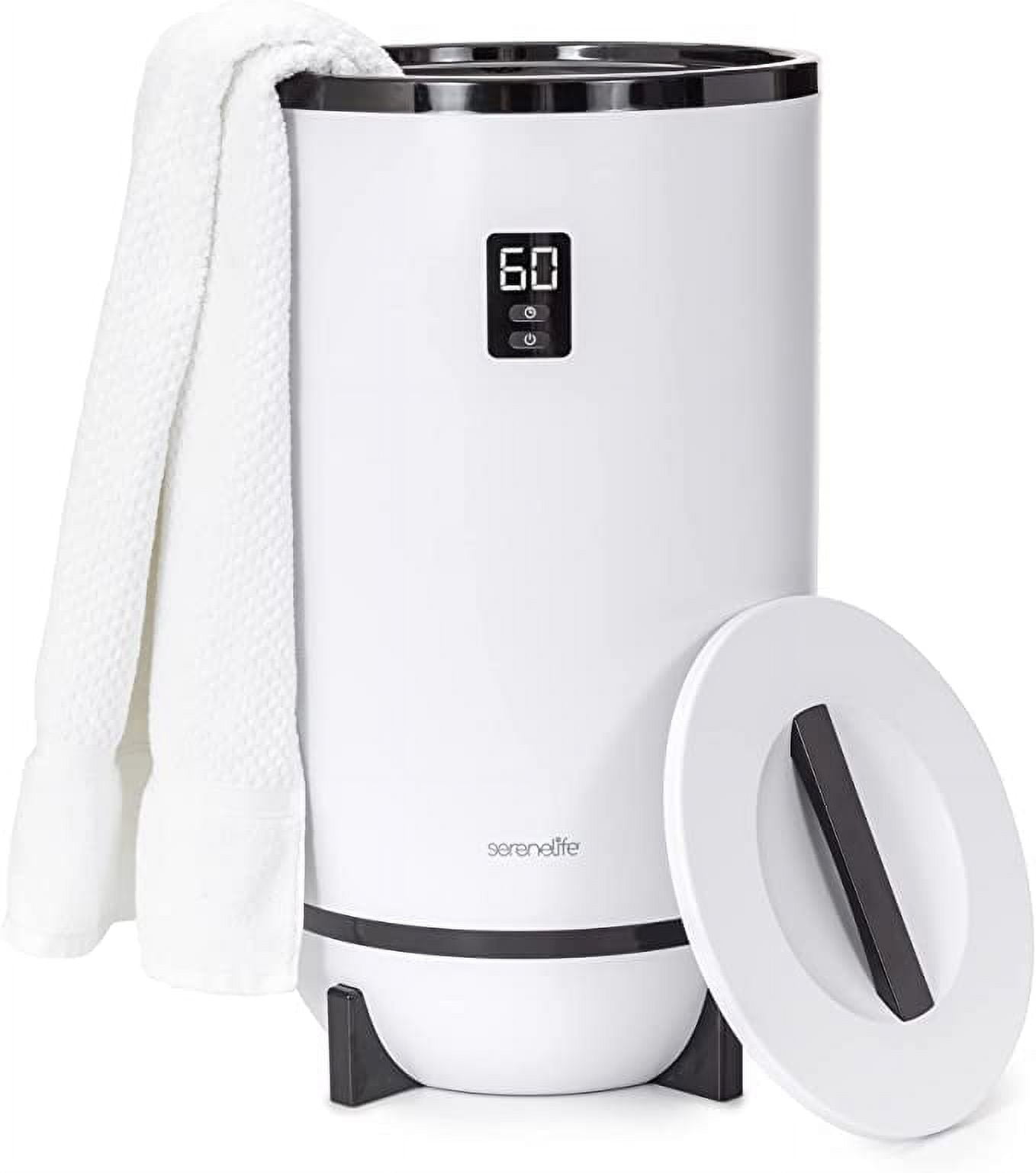 SereneLife White Electric Towel Warmer with Timer