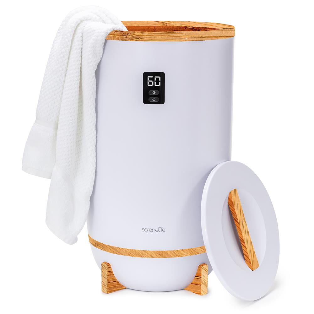 Gray and Bamboo Single Touch Towel and Blanket Warmer