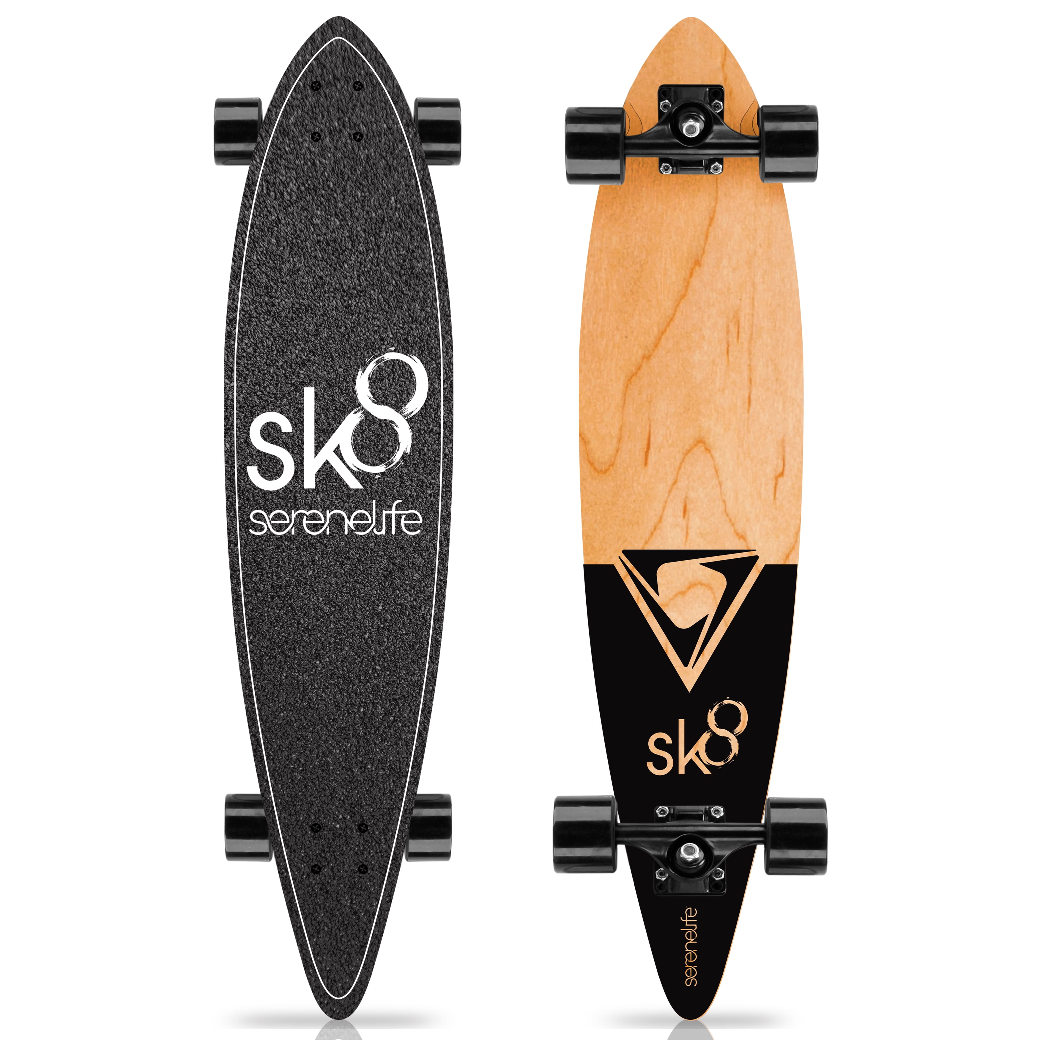 SereneLife Skateboard Mini Cruiser Ply Canadian Bamboo Maple