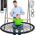 thumbnail image 1 of SereneLife Spider Web Tree Saucer Swing - Netted Webbed Seat for Grip & Comfort, Max Weight 600lbs, 1 of 10