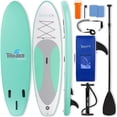 thumbnail image 1 of SereneLife Thunder Wave SUP - 10 Foot Inflatable Stand Up Water Paddle Board, Leash, Paddle, Pump & Bag - Green, 1 of 8