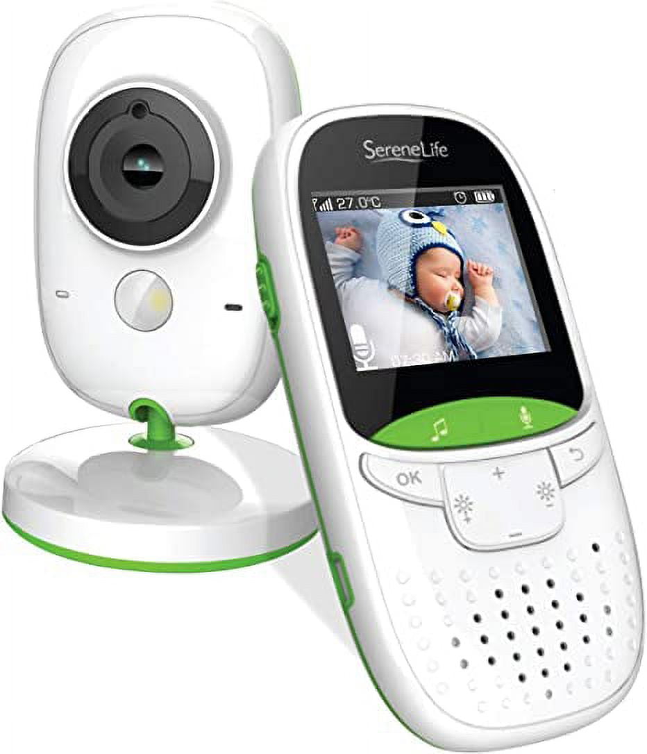 SereneLife USA Video Baby Monitor - Upgraded 850’ Wireless Long-Range Camera, Night Vision Green