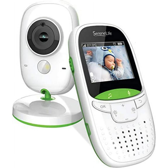 SereneLife USA Video Baby Monitor - Upgraded 850 Wireless Long-Range Camera, Night Vision Green