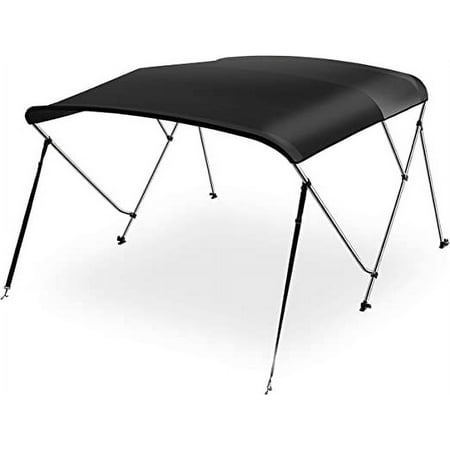 SereneLife Waterproof Boat Bimini Top Cover - 85-90 W 3 Bow Bimini Sunshade Boat Canopy 1" (Black)