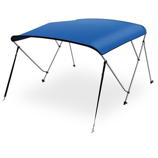 SereneLifeHome Waterproof Boat Bimini Top Cover-85-90" W 4 Bow Bimini Top Canvas Sun Shade Boat Canopy 1"Double Wall Alu Frame Tube,2 Straps 2 Rear Support Poles,Storage Boot-SLBT4RB859.5 (Royal Blue)