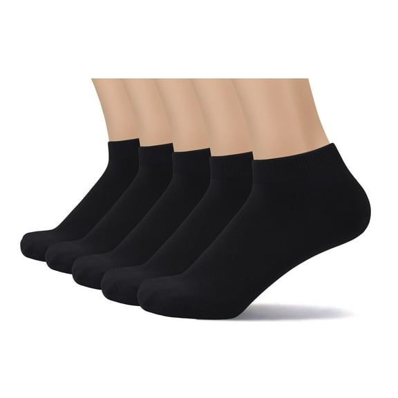 SERISIMPLE Bamboo Men Ankle Athletic Comfort Cool Soft Low-Cut Socks (Black, Large)
