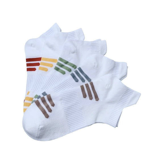 SereneSimple Women's Thin Mesh Slub Breathable Mid-Cut Socks 5-Pair (White/Assorted,Large)