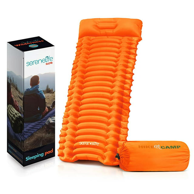 Serenelife Backpacking Self Inflating Waterproof Sleep Pad Inflatable Camping Sleeping (ORANGE)