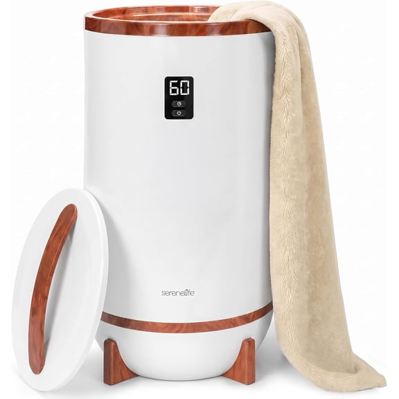 Serenelife Single Touch Large Towel Warmer w/Fragrant Disc Holder, Cherry