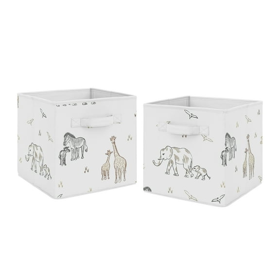 Serengeti Animals Fabric Storage Bins (Set of 2) by Sweet Jojo Designs