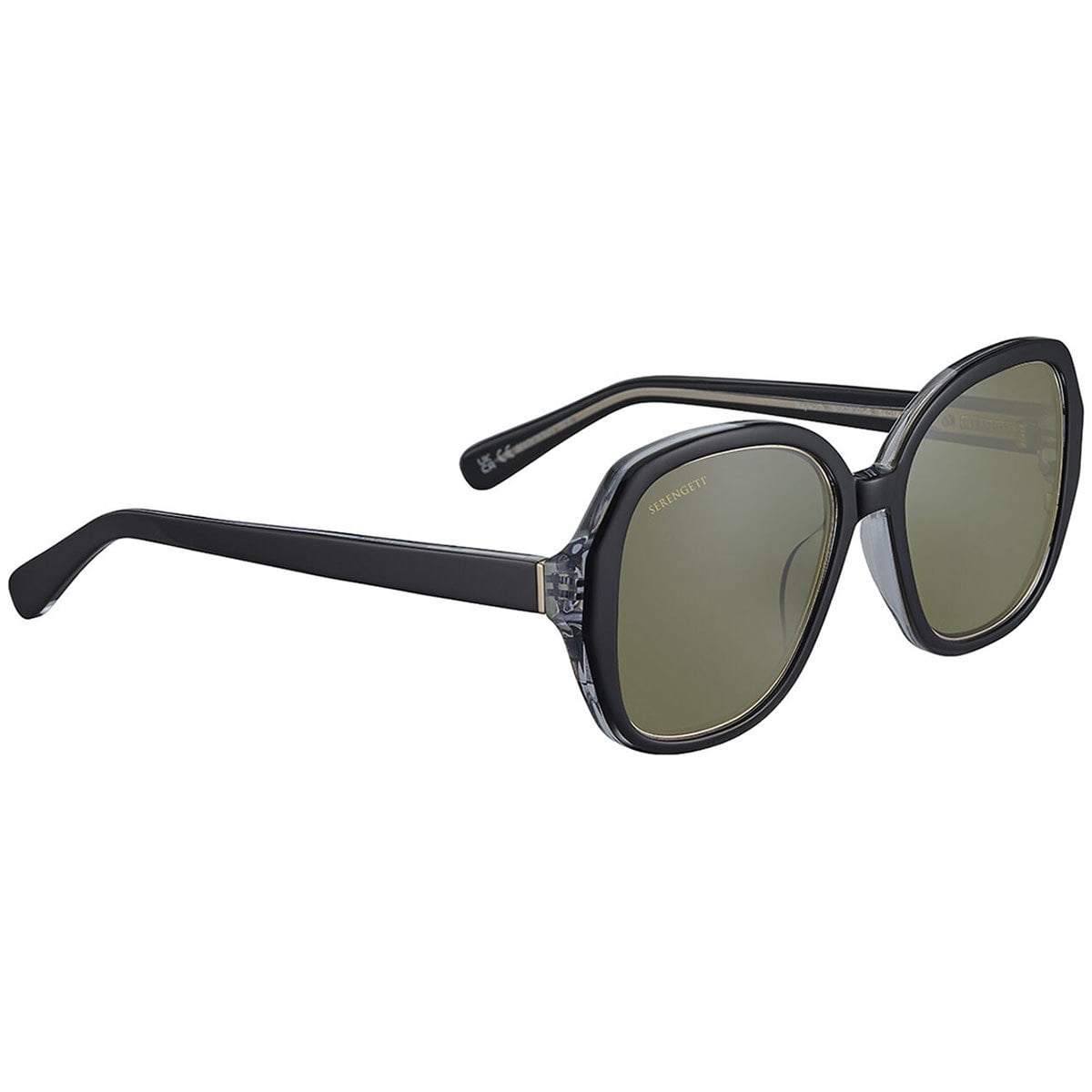 Shiny Black Transparent Layer Polarized Sunglasses with Mineral Lenses