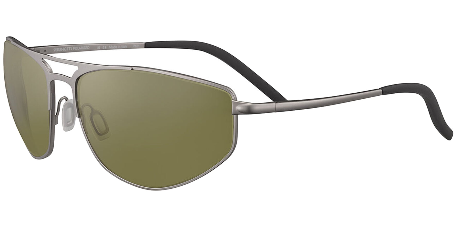 Serengeti Masten Polarized Photochromic Men's Matte Gunmetal Wrap Sunglasses with Glass Lenses - Made in Italy