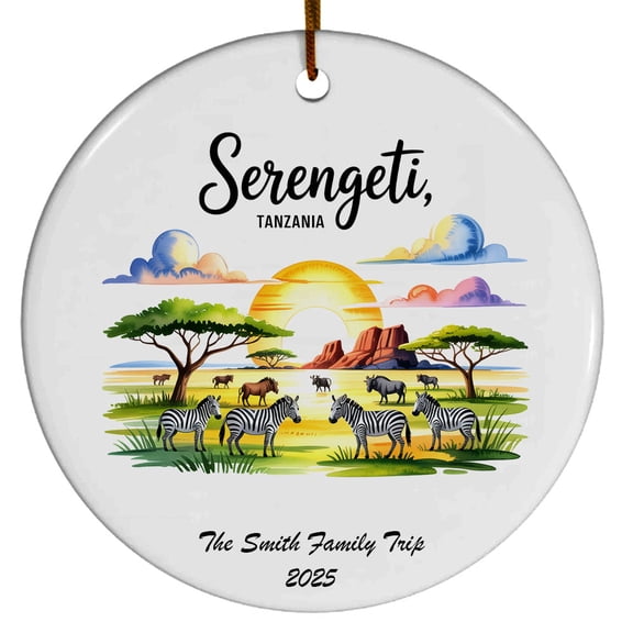 Serengeti National Park Christmas Ornament, Collection of City Travel Souvenirs for Family and Friends, Christmas Tree Ornament City Travel, Trips of The Year, Christmas Ornament 2025