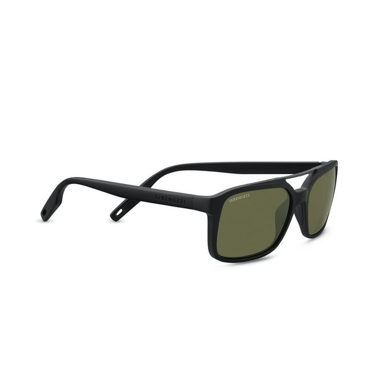 Serengeti Renzo 56mm Polarized 555nm Sunglasses Matte Black