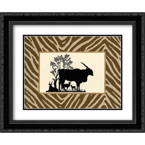 Serengeti Silhouette I 2x Matted 24x20 Black Ornate Framed Art Print by Chilton, Sarah E