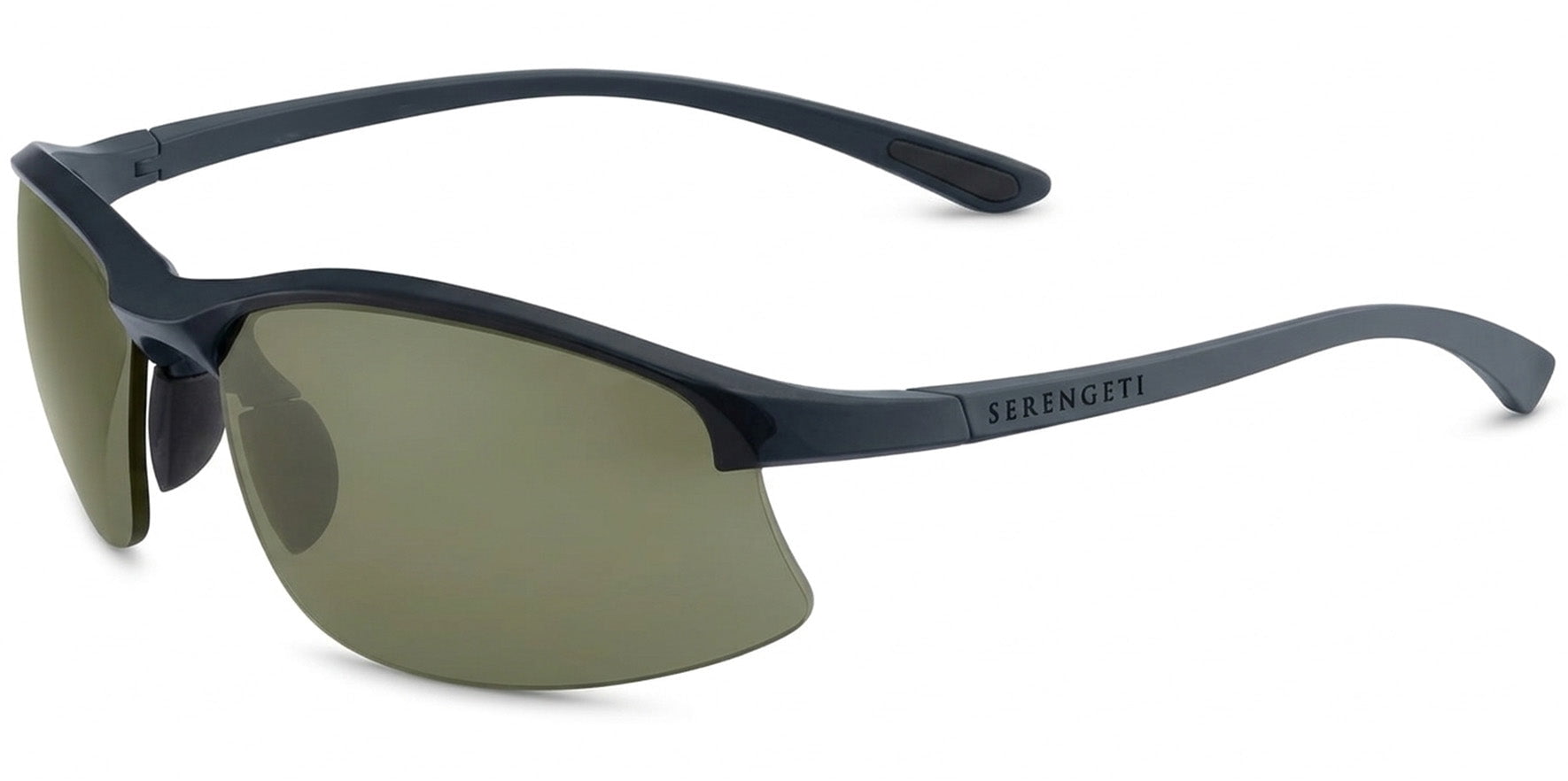 Serengeti Winslow 2.0 Polarized Unisex Matte Black/Drivers Brpwn Semi-Rimless Wrap - Made in Italy