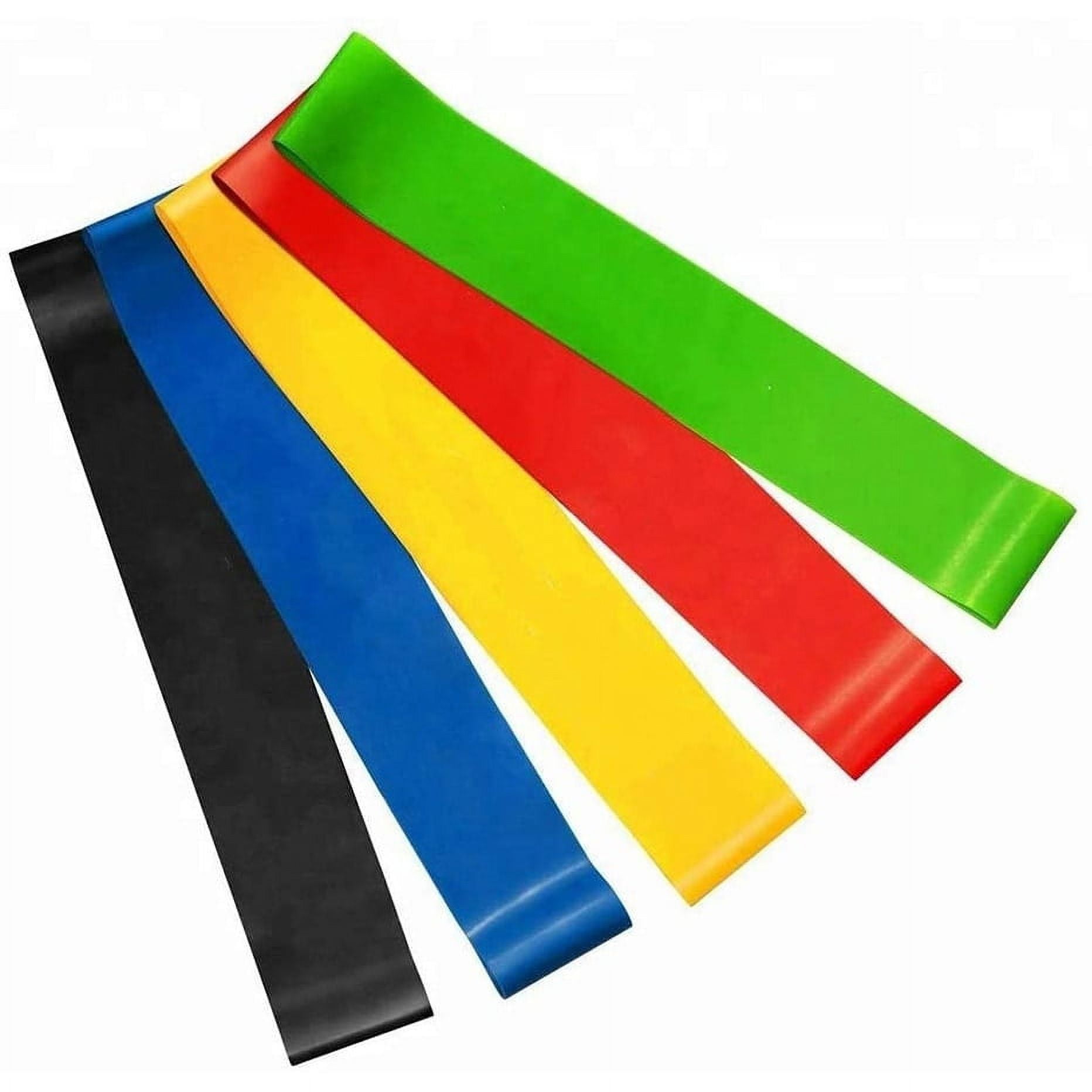 Serenily Latex Resistance Loop Exercise Bands Set of 5 - Exact Color