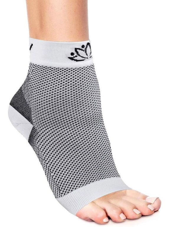 Plantar Fasciitis Socks - Toeless Socks for Foot Pain Relief(White S/M)