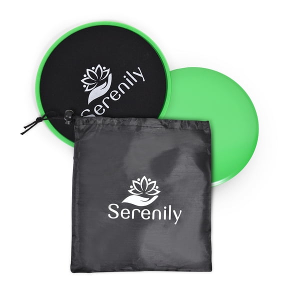 Serenily Sliders for Working Out - Core Exercise Sliders Abs Fitness Equipment For Home Gym (Green)