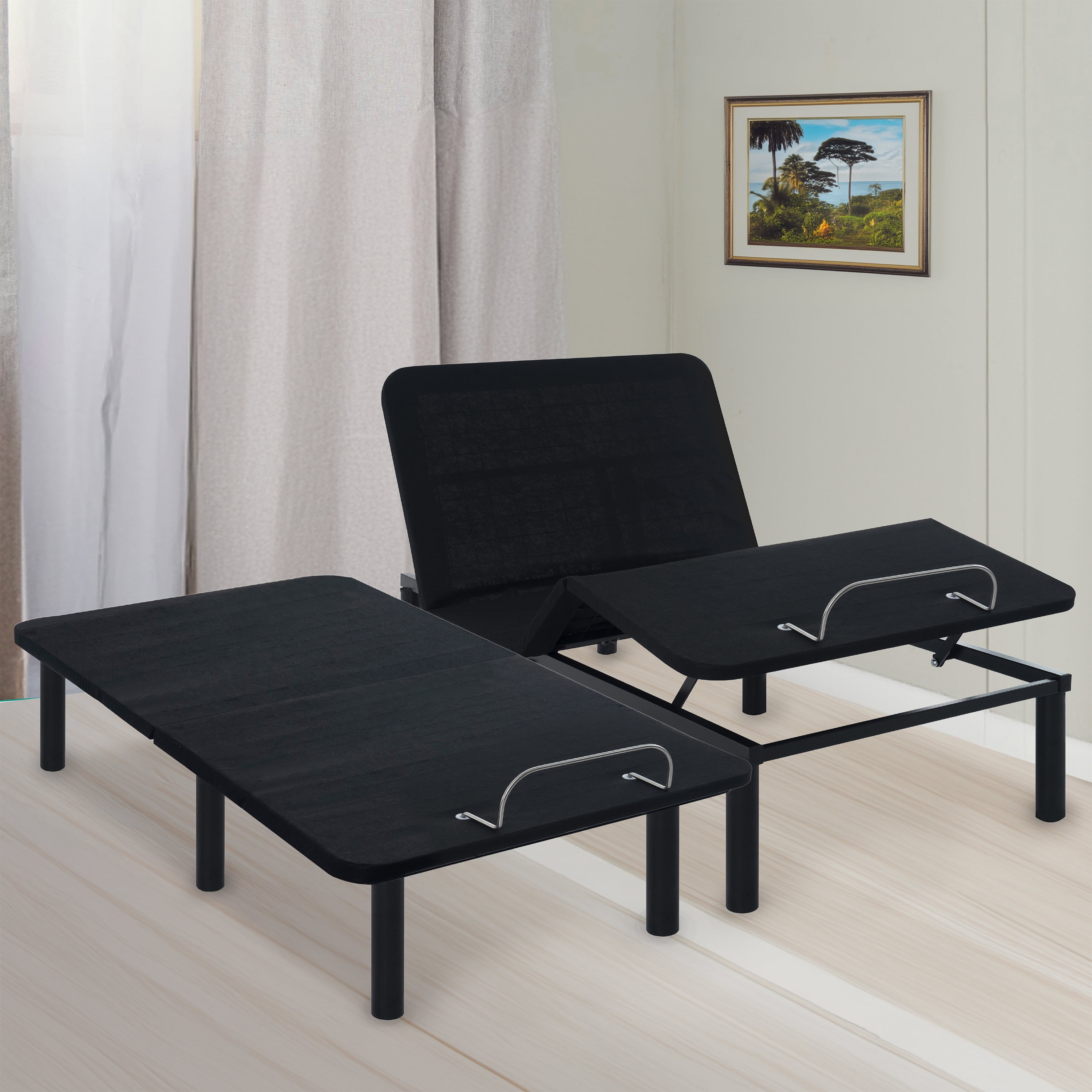 Serenity 15" Black Metal Adjustable King Bed Frame with Wireless Remote