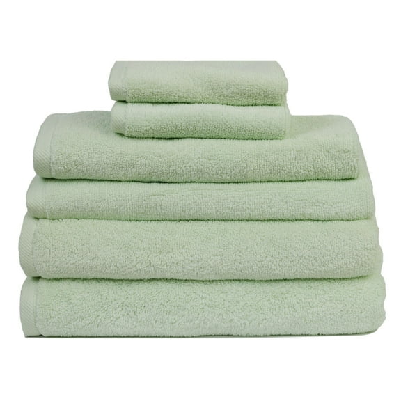 Serenity 6-Piece 100% Cotton Bath Towel Set in Seafoam