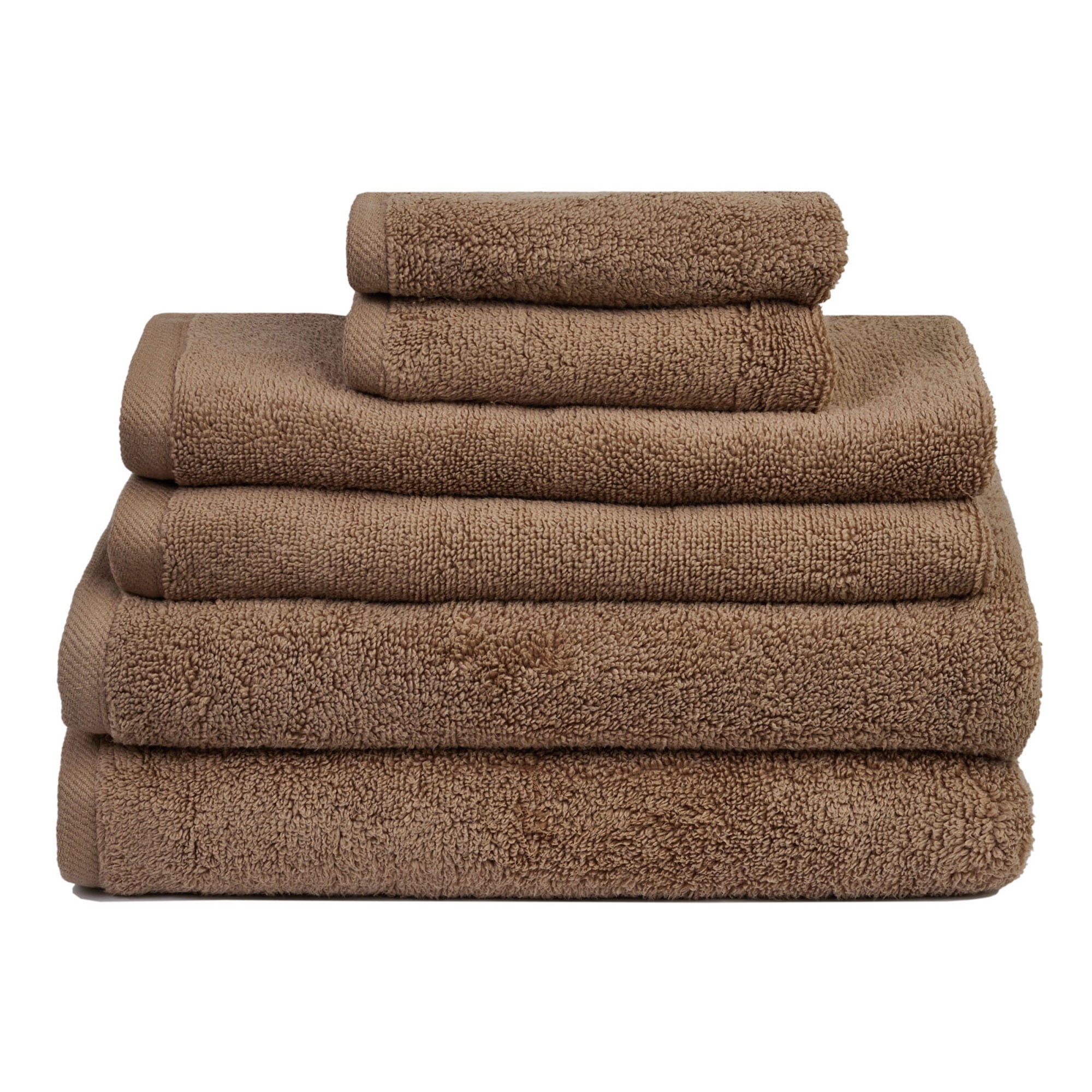 Serenity 6-Piece 100% Cotton Bath Towel Set in Taupe