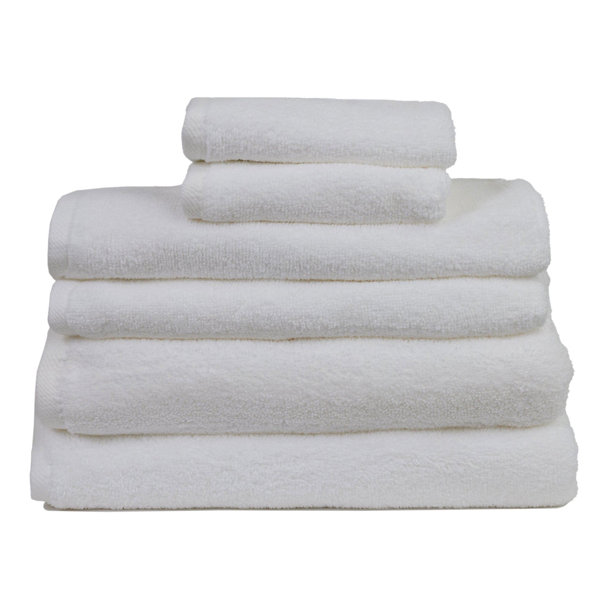 Serenity 6-Piece 100% Cotton Bath Towel Set in White