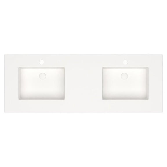 Serenity 60" Stone Vanity Top with Faucet Hole in Matte White