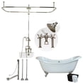 thumbnail image 1 of Serenity 72 Inch Acrylic Double Slipper Tub and Shower Package - White / Chrome Feet & Fixtures, 1 of 2