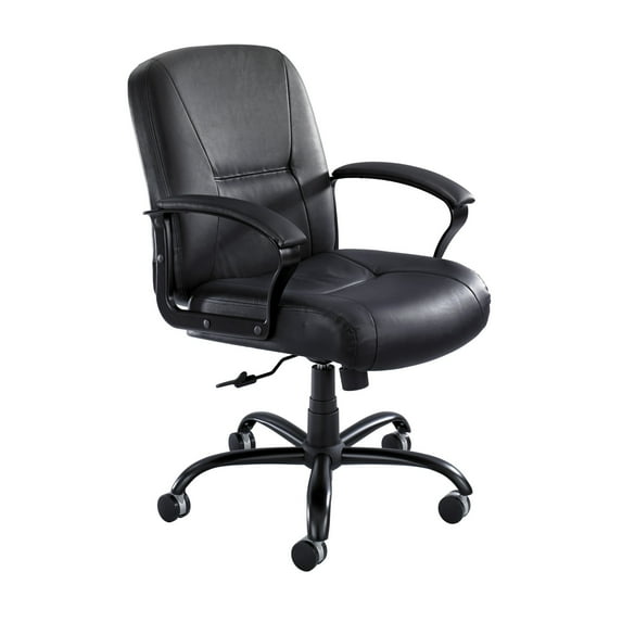 Serenity™ Big and Tall Leather Midback, Blck